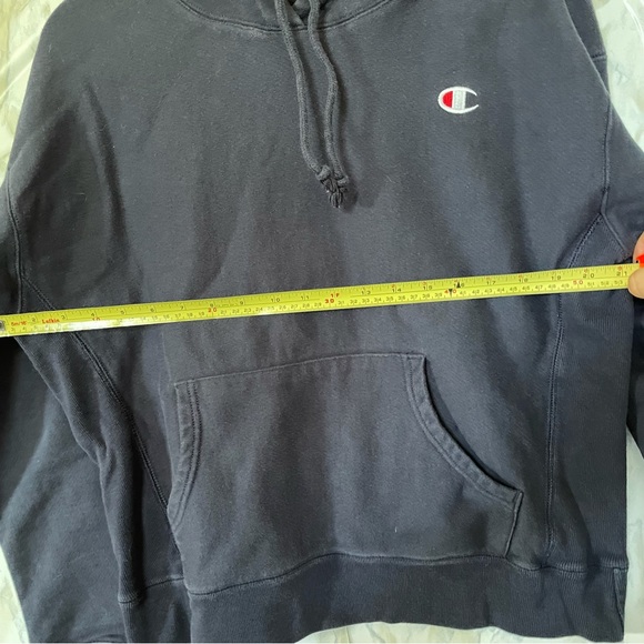 Champion large Reverse Weave blue hoodie pullover pocket long sleeve sweater - Picture 5 of 8